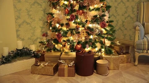 New year tree decoration Stock Footage 99629298