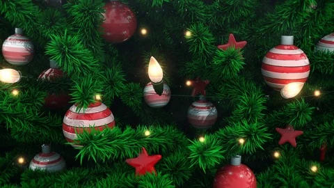 New Year tree with falling snow Stock Footage 81327921