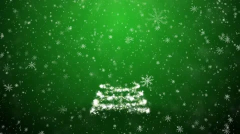 New Year tree with falling snowflakes and stars Stock Footage 12691605