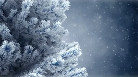 New Year tree with falling snowflakes Stock Footage 44650947