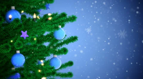 New Year tree with falling snowflakes Stock Footage 67809871