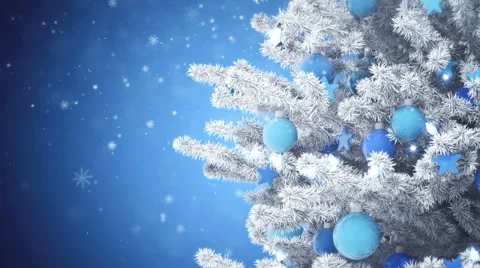 New Year tree with falling snowflakes Stock Footage 67810021