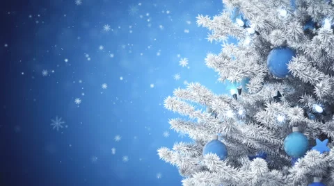 New Year tree with falling snowflakes Stock Footage 67810318