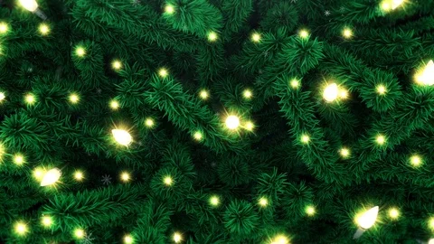 New Year tree with falling snowflakes Stock Footage 83731439