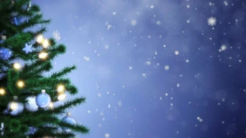 New Year tree with falling snowflakes Stock Footage 165256775