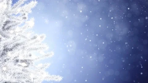New Year tree with falling snowflakes Stock Footage 165422696