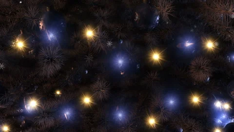 New Year tree with falling snowflakes Stock Footage 255160476