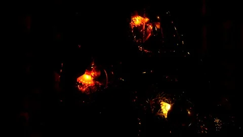 New Year Tree Footage With Simple Lights Shining And Some Toys Stock Footage 82694609