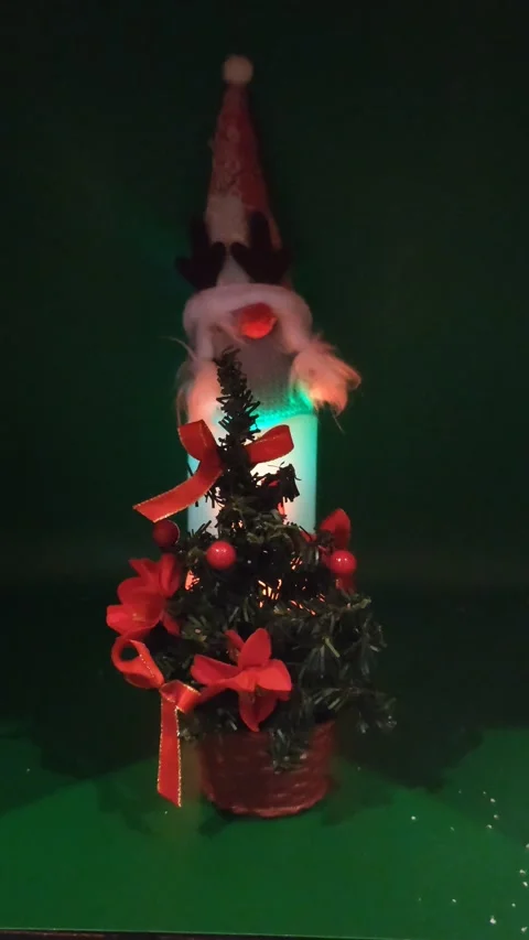 New Year tree on a green background with lights Stock Footage 322540992