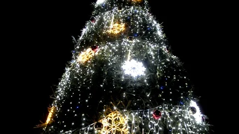 New Year tree with illumination Stock Footage 96141118