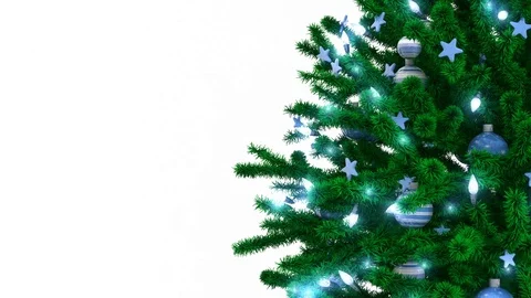 New Year tree isolated on white background Stock Footage 82673901