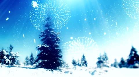 New year tree, it's snowing 4 Stock Footage 32888536