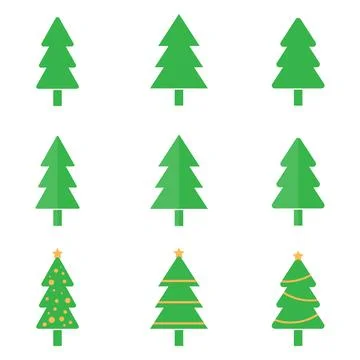 New Year tree, New Year tree icon isolated on white background. Vector Stock Illustration