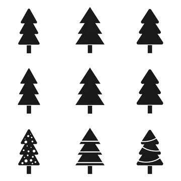 New Year tree, New Year tree icon isolated on white background. Vector Stock Illustration