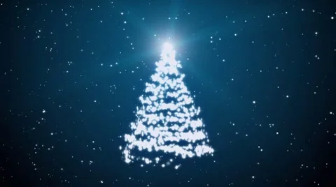 New Year tree, snowflakes and stars Stock Footage 10573445