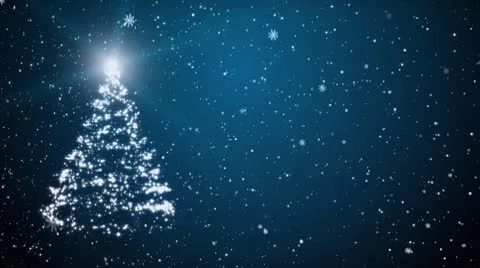 New Year tree, snowflakes and stars Stock Footage 10573550
