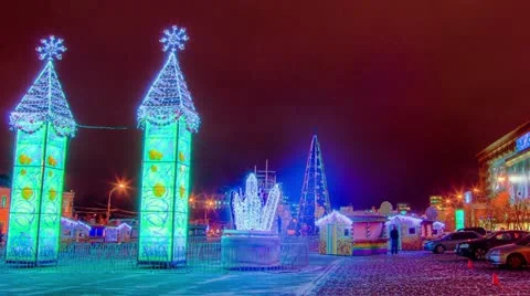 New Year tree in walking timelapse Stock Footage 16444516