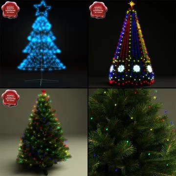 New Year Trees Collection V4 3D Model