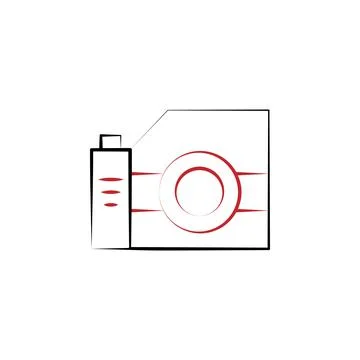 New year trip, camera 2 colored line icon. Simple hand drawn color element Illustrazione stock