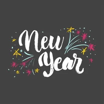 New Year typographic poster. Winter concept. Holiday concept. New Year concept Stock Illustration