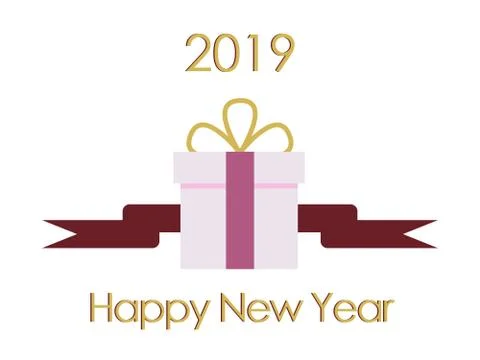 New Year Typographical Cretaive Background 2019 . Vector illustration Stock Illustration