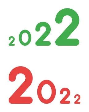 New year vector concept, growing and falling 2022 Illustrazione stock