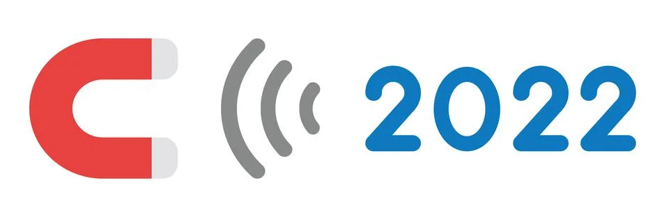 New year vector concept, magnet attracting 2022 Stock-Illustration