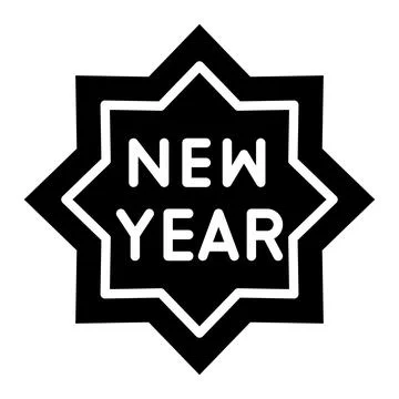 New Year Vector Icon Design Illustration Stock Illustration
