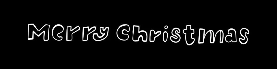 New year vector. Merry Christmas quote. Hand drawn xmas silhouette. Cute Stock Illustration