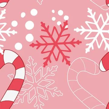 New year vector seamless pattern in pink and red colors 스톡 일러스트