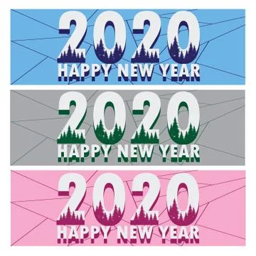 New year Web Banner Bundle .template. Stock Illustration
