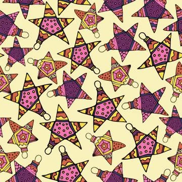 New year, winter and fun seamless pattern. Stock Illustration