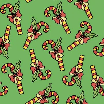 New year, winter and fun seamless pattern. Stock Illustration