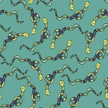 New year, winter and fun seamless pattern. Stock Illustration