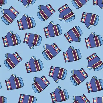 New year, winter and fun seamless pattern. Stock Illustration