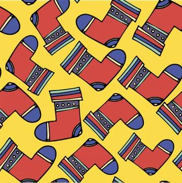 New year, winter and fun seamless pattern. Stock Illustration