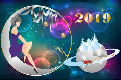 New Year in the world Stock Illustration