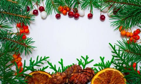 New Year's background and frame for the design of banners and postcards. Stock Photos