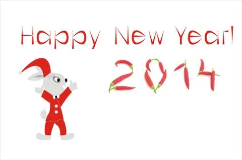 New Year's background with chilli number Stock Illustration