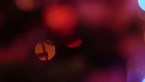 New Years background made of multi-colored lights with bokeh, Christmas Stock Footage 313891863