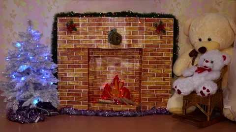 New Year's background made with your own hands. Flashing garland Stock Footage 257437762