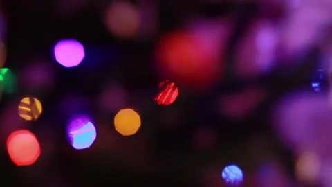 New Years background from multi-colored lights, Christmas illumination. Blurred Stock Footage 293683652
