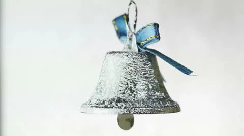New Year's bell on a gray background closeup Stock Footage 8912738