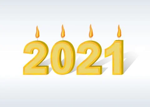New Year's candles in the form of numbers.Vector illustration. Stock Illustration