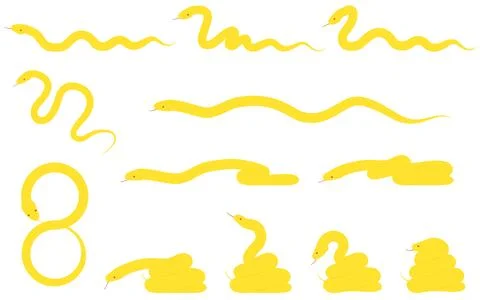 New Year's card material for the year of the snake 2025, golden snake pose se Stock Illustration