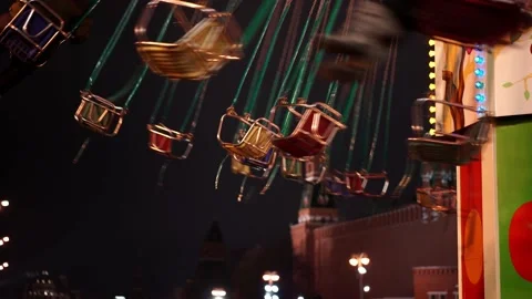 New Year's carousel on Red Square. Stock Footage 144791414