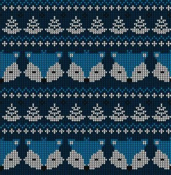 New Year's Christmas pattern knitted with foxes vector illustration eps Stock Illustration