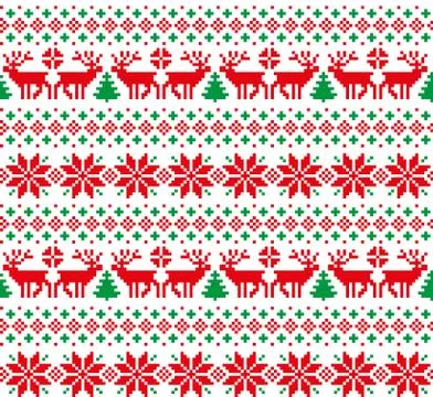 New Year's Christmas pattern pixel Stock Illustration