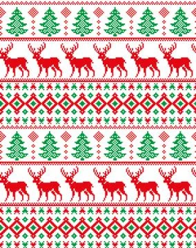 New Year's Christmas pattern pixel Stock Illustration