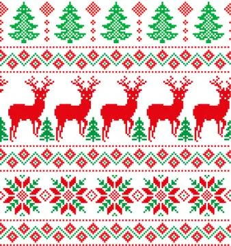 New Year's Christmas pattern pixel Illustrazione stock